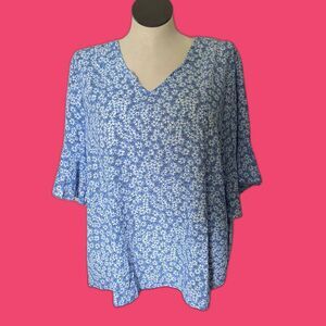 SHEIN Blue Boxy Blouse with Relaxed Fit